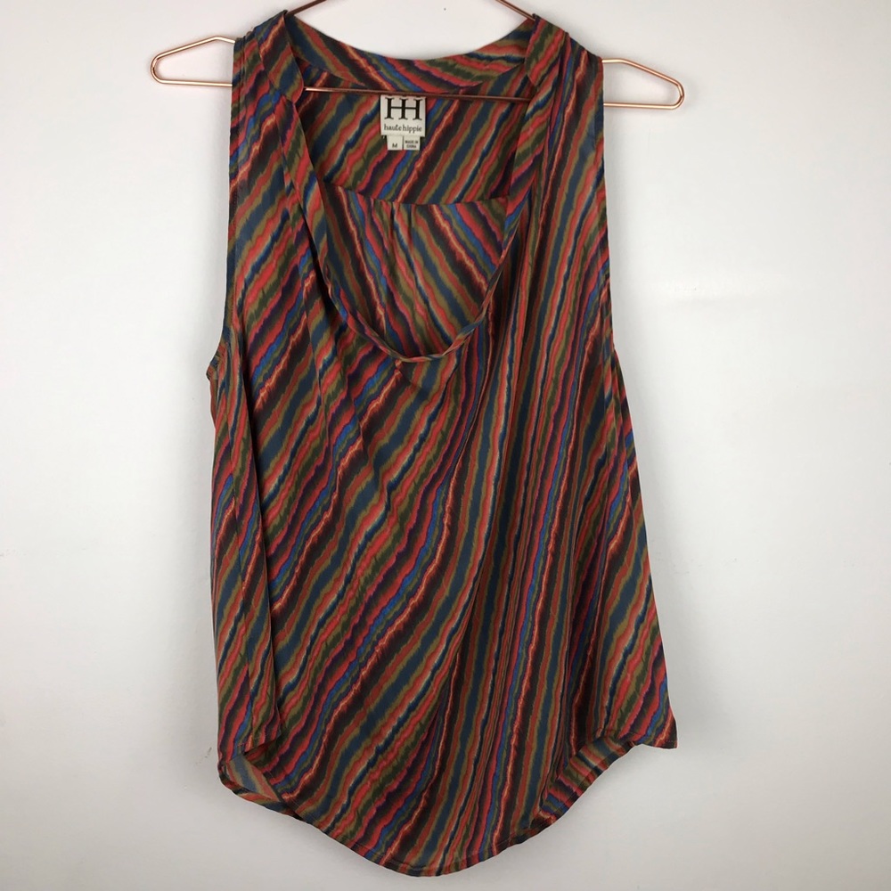Haute Hippie Silk Cowel Neck Tank Top Size Medium